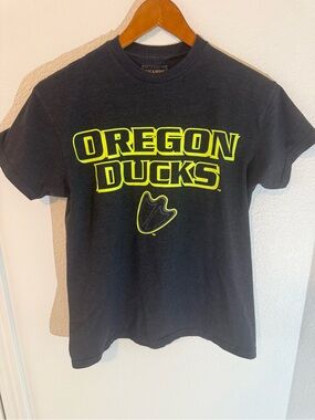 Champs Black Tee with Neon Yellow Oregon Ducks Graphic